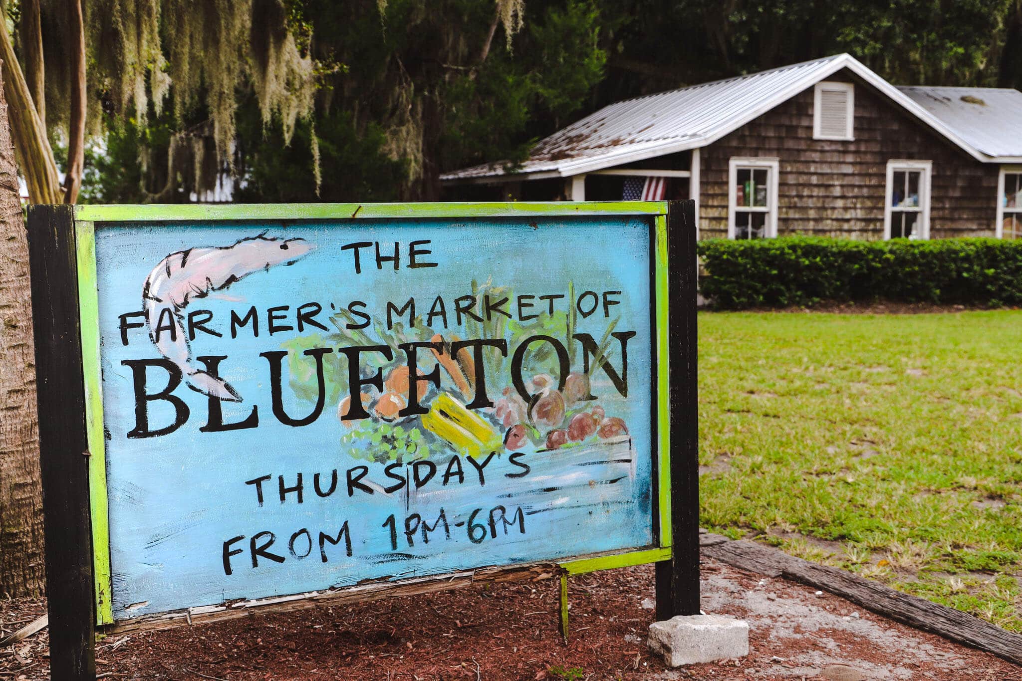 Farmer's market Bluffton sign