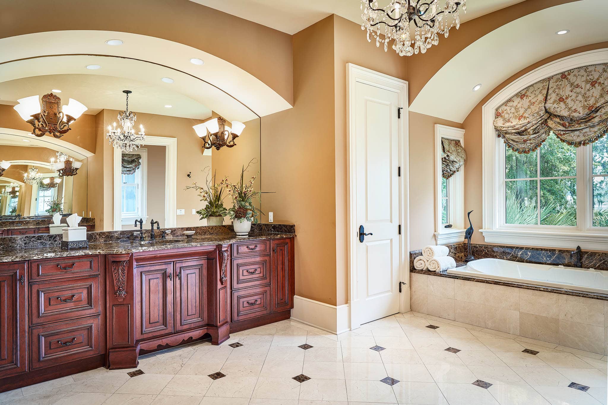 Large open space master bathroom