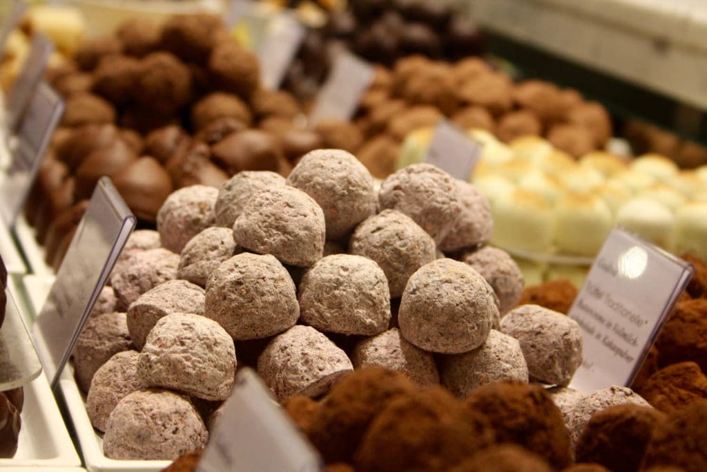 variety of chocolate balls